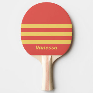 Raquette De Ping Pong Rayures trois travers avec nom coucher de soleil r