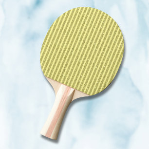 Raquette De Ping Pong Rayures verticales de style pailleté jaune vif