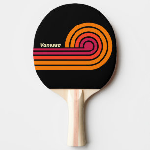 Raquette De Ping Pong Rayures VHS Rétro avec Nom