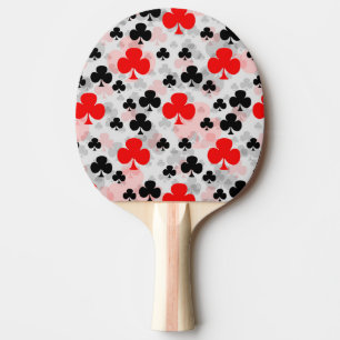 Raquette De Ping Pong Red Black Clover Club Design Motif Abstrait