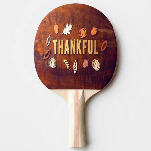 Raquette De Ping Pong Remerciements Thanksgiving Fall Leaves Citrouille