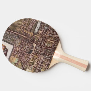 Raquette De Ping Pong Réplique carte de la ville de La Haye 1649