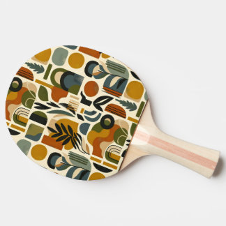 Raquette De Ping Pong Retro Botanica Geometrica
