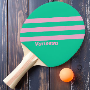 Raquette De Ping Pong Retro Été Brise Trois Bandes avec Nom