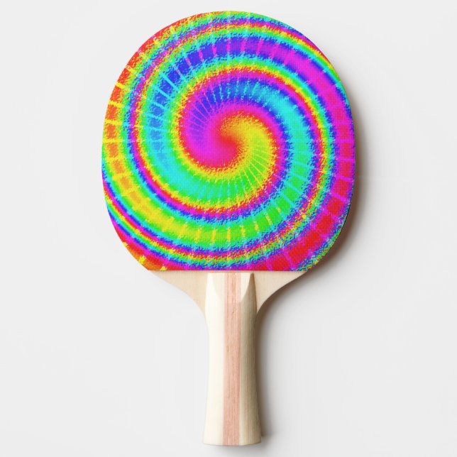 Raquette De Ping Pong Rétro hippie de colorant de cravate psychédélique (Devant)