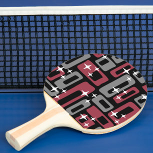 Raquette De Ping Pong Retro Mid-Century Moderne Abstrait