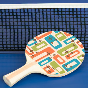 Raquette De Ping Pong Rétro Moderne Abstrait du Milieu du Siècle