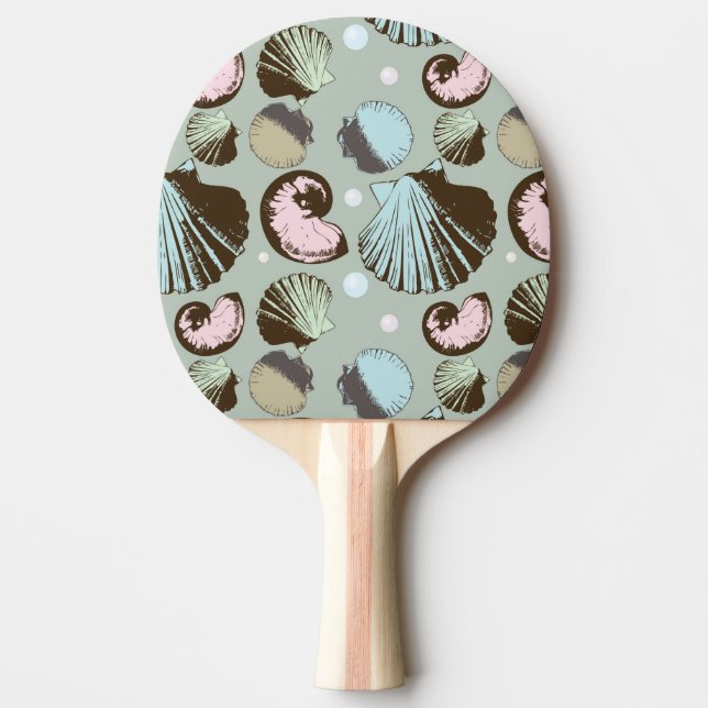Raquette De Ping Pong Rétro motif de coquillage (Devant)