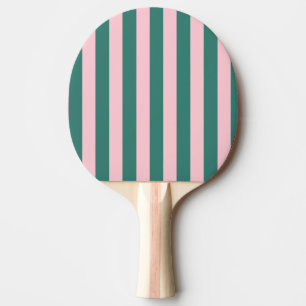 Raquette De Ping Pong Retro Preppy Sportswear Stripes - Rose Green