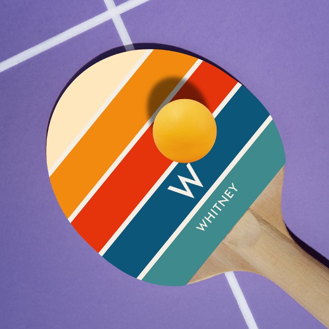 Raquette De Ping Pong Retro Strig Monogramme personnel (Créateur téléchargé)