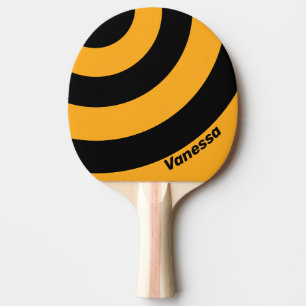 Raquette De Ping Pong Rétro Tournesol Buzz Trois Cercles Rayure avec Nom