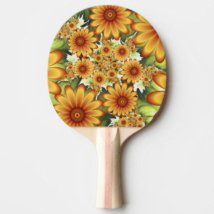 Raquette De Ping Pong Rêve Floral, Art Fractal Moderne Abstrait Fleur