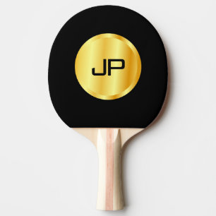 Raquette De Ping Pong Revêtement métallique Faux Or Monogramme Modèle