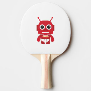 Raquette De Ping Pong Robot rouge rétro