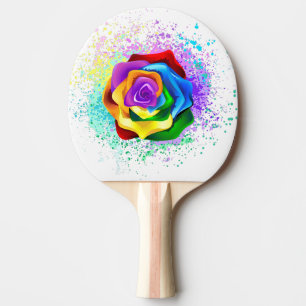 Raquette De Ping Pong Rose arc-en-ciel coloré