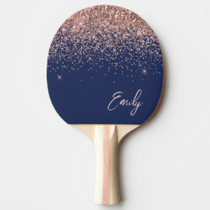 Raquette De Ping Pong Rose bleu marine Gold Blush Pink Parties scintilla