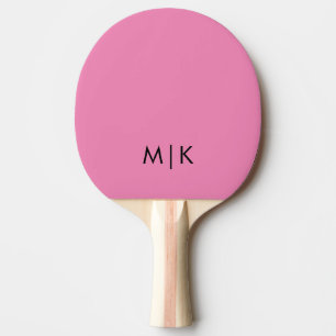 Raquette De Ping Pong Rose et noir Monogramme moderne
