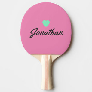 Raquette De Ping Pong Rose et Noir Signature Vintage GR Heart