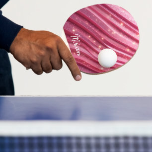 Raquette De Ping Pong Rose Féminin Pailleté Personnalisé