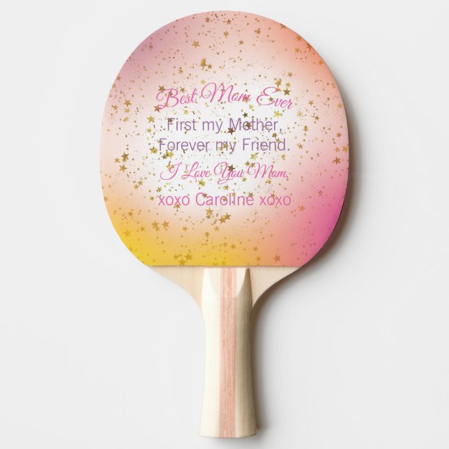 Raquette De Ping Pong Rose Meilleure Maman Jamais Élégante Mignonne Moth (Devant)