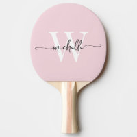 Rose Pâle Moderne Écriture Personnalisée Monogramm