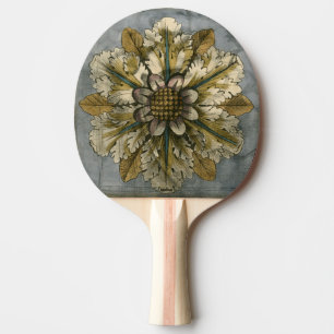 Raquette De Ping Pong Rosette décorative Demask sur Arrière - plan gris