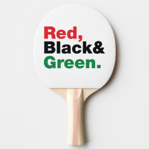 Raquette De Ping Pong Rouge, Noir et Vert.