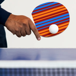 Raquette De Ping Pong Rouge Orange Bleu Design à Rayures Verticales