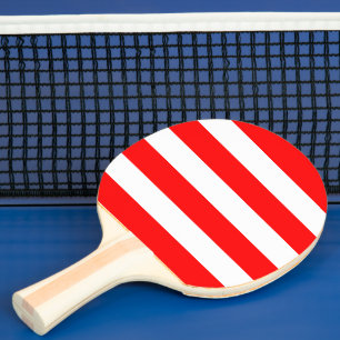 Raquette De Ping Pong Rouge solide avec bande blanche classique