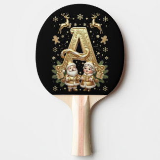 Raquette De Ping Pong Royal Gold Letter A Luxury Unisex Ping Pong Paddle