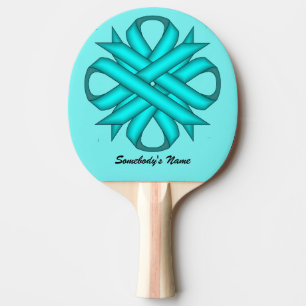 Raquette De Ping Pong Ruban de trèfle bleu / Turquoise par Kenneth Yonci