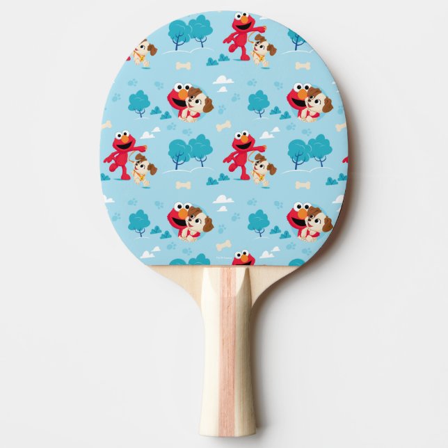 Raquette De Ping Pong Rue Sésame | Motif Elmo & Tango (Devant)