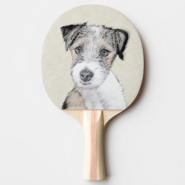 Raquette De Ping Pong Russell Terrier Peinture rugueuse - Art Chien orig (Devant)