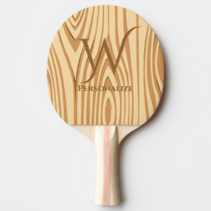 Raquette De Ping Pong Rustique Faux Brown taché Bois personnalisé