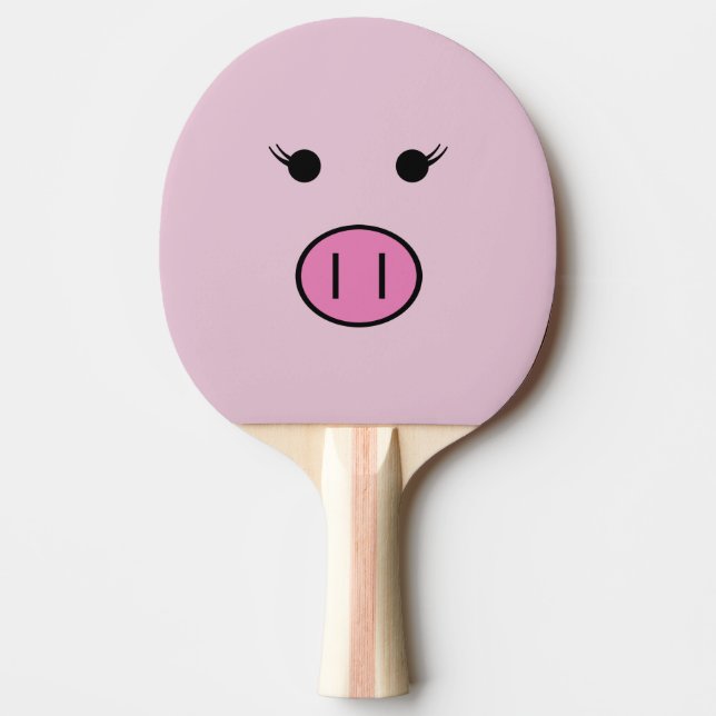 Raquette De Ping Pong Sadie le cochon rose ~ Cute Girly Kawaii (Devant)