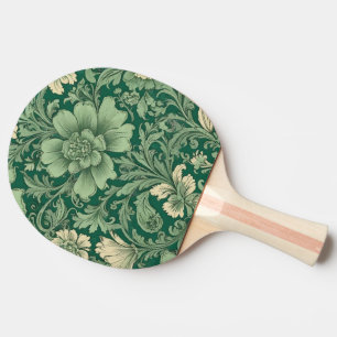 Raquette De Ping Pong Sage Vert Vintage motif floral