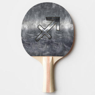 Raquette De Ping Pong Sagittarius Zodiac Connexion Silver Steel look