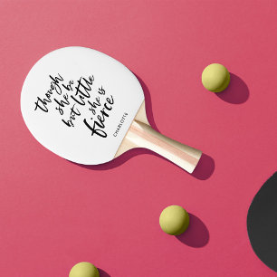 Raquette De Ping Pong Script blanc et noir Petit mais Shakespeare en fer