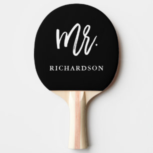 Raquette De Ping Pong Script de brosse moderne noir   M.