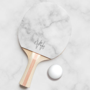 Raquette De Ping Pong Script moderne Monogramme personnalisé et nom