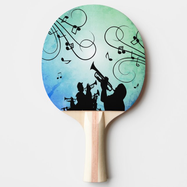 Raquette De Ping Pong Section Trumpet Musique bleue (Devant)
