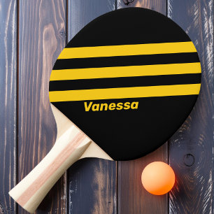 Raquette De Ping Pong Sécurité Abeille Rayures Nostalgiques avec Nom