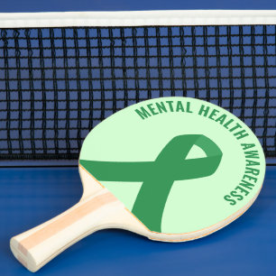 Raquette De Ping Pong Sensibilisation à la santé mentale Ribbon vert