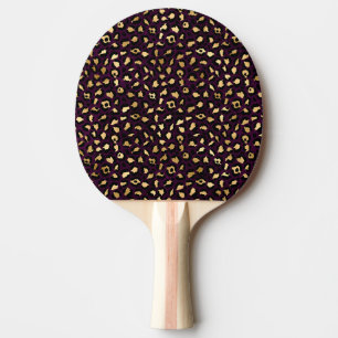 Raquette De Ping Pong Série Purple and Gold Leopard Design 2