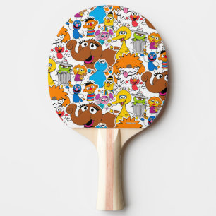 Raquette De Ping Pong Sesame Street Pals Doodley Pattern