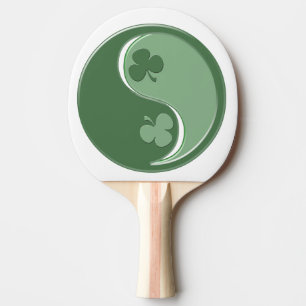 Raquette De Ping Pong Shamrock irlandais Yin Yang et Frog