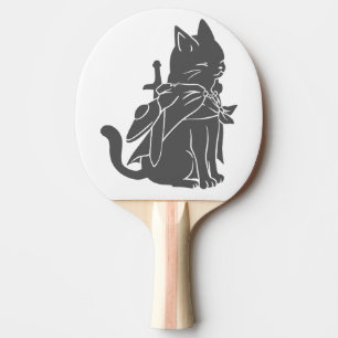 Raquette De Ping Pong Silhouette de chat guerrier - Choisir la couleur a
