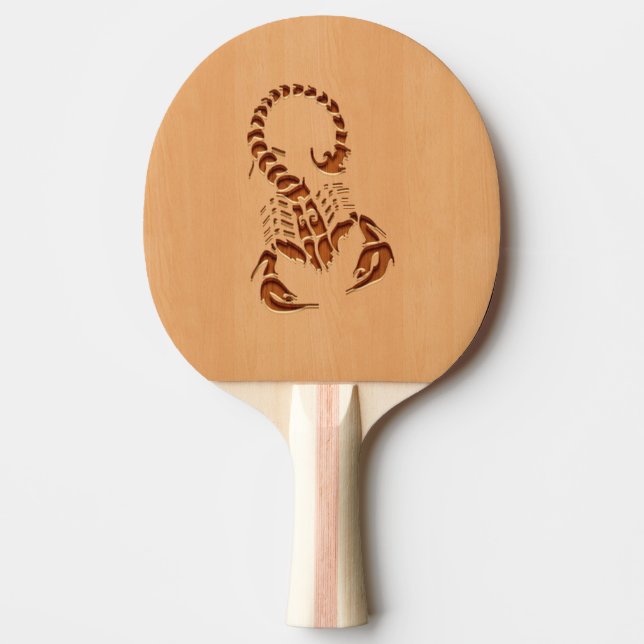 Raquette De Ping Pong Silhouette de scorpion gravée sur la conception en (Devant)