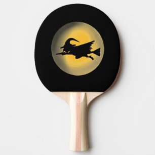 Raquette De Ping Pong Silhouette de sorcière volante