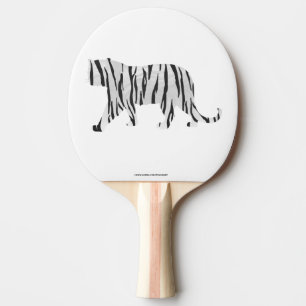 Raquette De Ping Pong Silhouette de Tigre Noir et Blanc